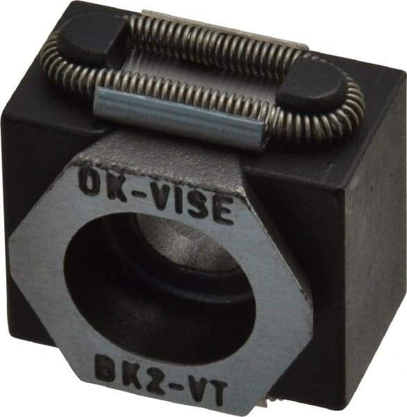 Mitee-Bite - 5,500 Lb Holding Force Single Vise Wedge Clamp - 1.06" Wide x 0.83" Deep x 0.59" High Base, 48 to 52 HRC, 1.06 to 1.22" Jaw Spread, 30 Lb/Ft Torque, 5/16-18 Screw Thread - Apex Tool & Supply