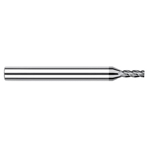 Diamond End Mills for Non-Ferrous Materials - CVD Diamond - 0.0150″ (1/64″) Cutter Diameter × 0.0030″ Radius × 0.0450″ Length of Cut Carbide Corner Radius End Mill, 4 Flutes, CVD Diamond Coated - Exact Industrial Supply