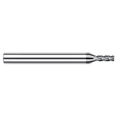 Diamond End Mills for Non-Ferrous Materials - CVD Diamond - 0.0150″ (1/64″) Cutter Diameter × 0.0030″ Radius × 0.0450″ Length of Cut Carbide Corner Radius End Mill, 4 Flutes, CVD Diamond Coated - Exact Industrial Supply