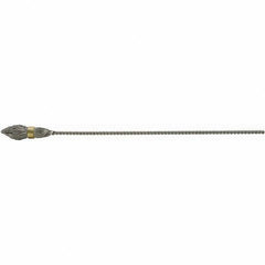 Brush Research Mfg. - 5/16" Diam Helical Stainless Steel Tube Brush - Single Spiral, 0.005" Filament Diam, 1" Brush Length, 6-1/2" OAL, 0.112" Diam Galvanized Steel Shank - Apex Tool & Supply
