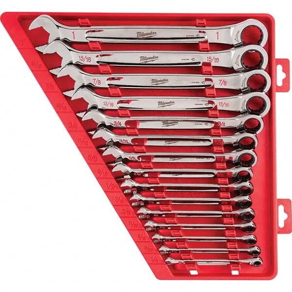 Milwaukee Tool - Wrench Sets Tool Type: Ratcheting Combination Wrench System of Measurement: Inch - Apex Tool & Supply