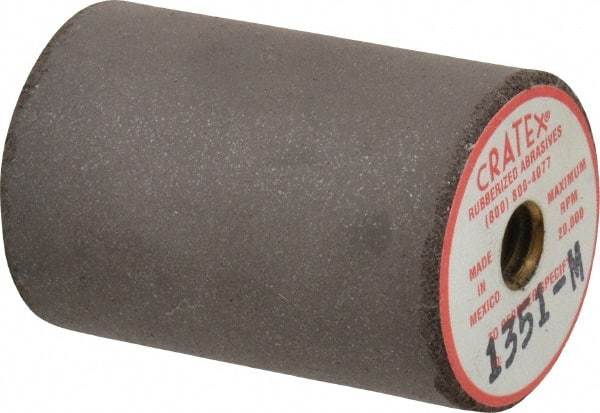 Cratex - 1" Max Diam x 1-1/2" Long, Cylinder, Rubberized Point - Medium Grade, Silicon Carbide, 1/4" Arbor Hole, Unmounted - Apex Tool & Supply