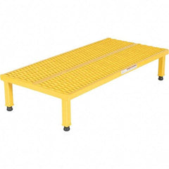 Vestil - 9" High x 24" Wide x 48" Deep, Yellow Step Stand - Steel, 500 Lb Capacity - Apex Tool & Supply