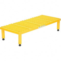 Vestil - 9" High x 19" Wide x 48" Deep, Yellow Step Stand - Steel, 500 Lb Capacity - Apex Tool & Supply