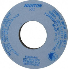 Norton - 12" Diam x 5" Hole x 1" Thick, J Hardness, 60 Grit Surface Grinding Wheel - Ceramic, Type 1, Medium Grade, 2,070 Max RPM, Vitrified Bond, No Recess - Apex Tool & Supply