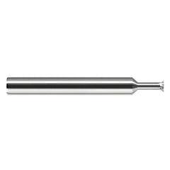 Chamfer Cutters - 0.1150″ Head Diameter × 0.0200″ LOC × 0.2180″ (7/32″) Neck Length × 45° per side Carbide Back Chamfer Cutter, 4 Flutes - Exact Industrial Supply
