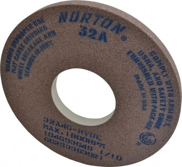 Norton - 14" Diam x 5" Hole x 1" Thick, K Hardness, 46 Grit Surface Grinding Wheel - Aluminum Oxide, Type 1, Coarse Grade, 1,800 Max RPM, Vitrified Bond, No Recess - Apex Tool & Supply