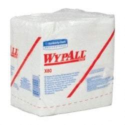 WypAll - X80 1/4 Fold Shop Towel/Industrial Wipes - Poly Pack, 12-1/2" x 12-1/2" Sheet Size, White - Apex Tool & Supply