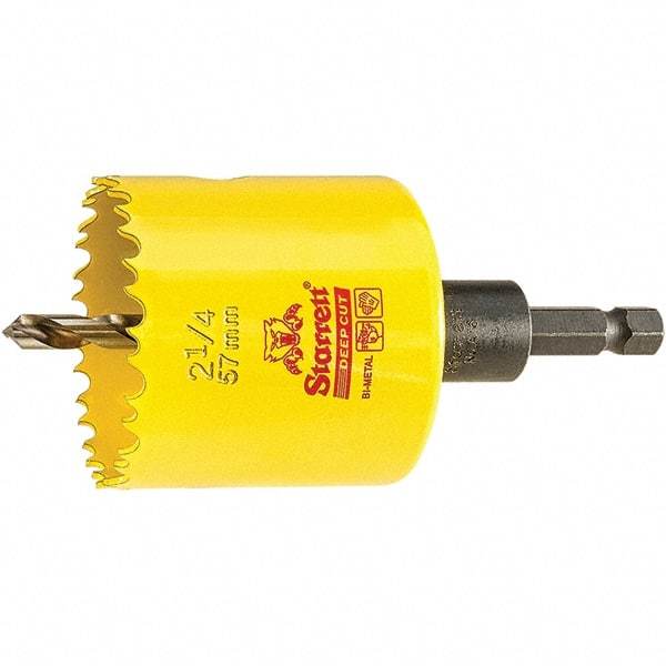 Starrett - 2-1/4" Diam, 2" Cutting Depth, Hole Saw - High Speed Steel Saw, Toothed Edge - Apex Tool & Supply