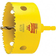 Starrett - 4-1/4" Diam, 2" Cutting Depth, Hole Saw - High Speed Steel Saw, Toothed Edge - Apex Tool & Supply