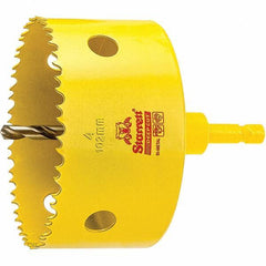 Starrett - 4" Diam, 2" Cutting Depth, Hole Saw - High Speed Steel Saw, Toothed Edge - Apex Tool & Supply