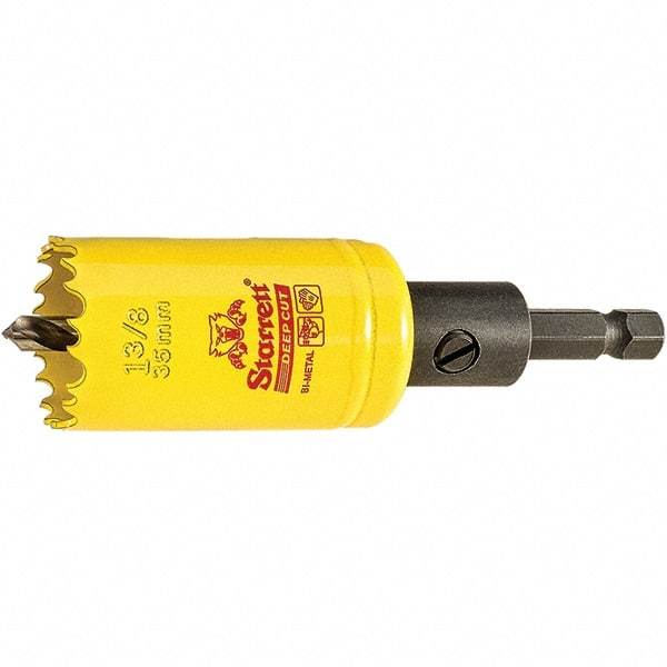 Starrett - 1-3/8" Diam, 2" Cutting Depth, Hole Saw - High Speed Steel Saw, Toothed Edge - Apex Tool & Supply