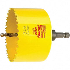 Starrett - 3-1/2" Diam, 2" Cutting Depth, Hole Saw - High Speed Steel Saw, Toothed Edge - Apex Tool & Supply