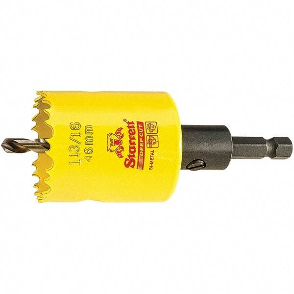 Starrett - 1-13/16" Diam, 2" Cutting Depth, Hole Saw - High Speed Steel Saw, Toothed Edge - Apex Tool & Supply