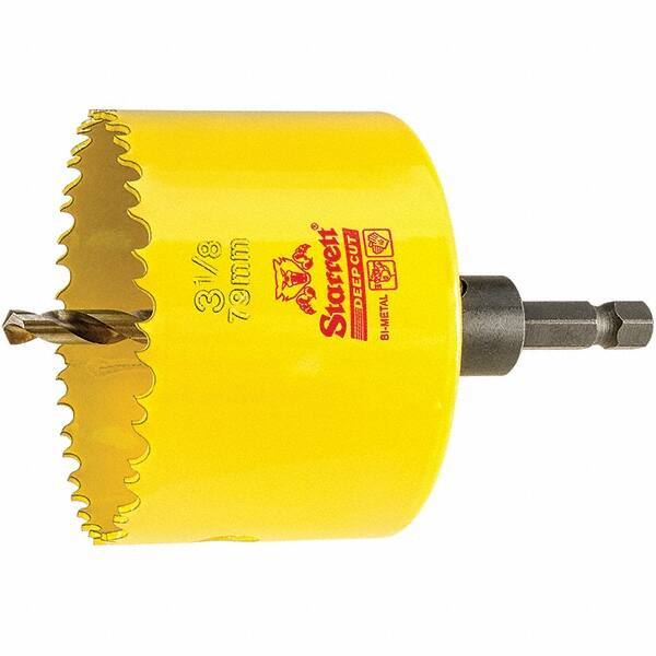 Starrett - 3-1/8" Diam, 2" Cutting Depth, Hole Saw - High Speed Steel Saw, Toothed Edge - Apex Tool & Supply