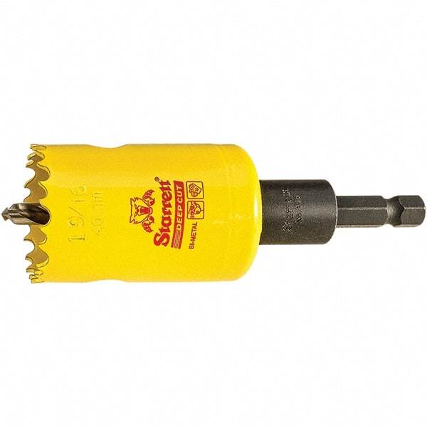 Starrett - 1-9/16" Diam, 2" Cutting Depth, Hole Saw - High Speed Steel Saw, Toothed Edge - Apex Tool & Supply