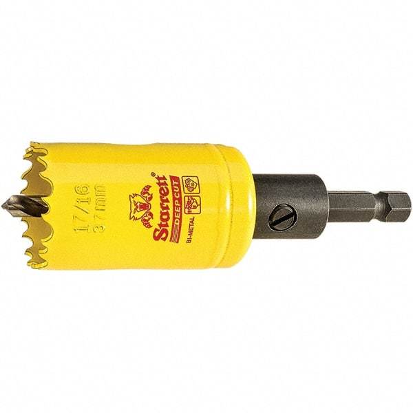 Starrett - 1-7/16" Diam, 2" Cutting Depth, Hole Saw - High Speed Steel Saw, Toothed Edge - Apex Tool & Supply