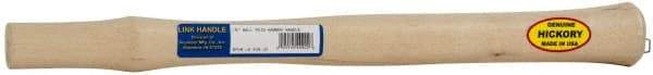Made in USA - 18" Long Replacement Handle for Ball Pein, Machinist & Riveting Hammers - 1-3/16" Eye Length x 11/16" Eye Width, Hickory, Material Grade Type A - Apex Tool & Supply