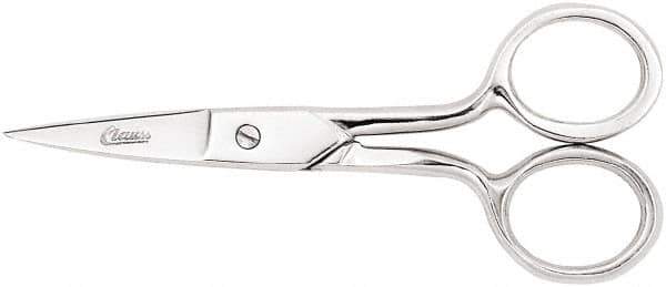 Clauss - 1" LOC, 6-3/4" OAL Straight Scissors - Steel Straight Handle, For Paper, Fabric - Apex Tool & Supply