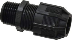 Thomas & Betts - 0.31 to 0.56" Cable Capacity, Liquidtight, Straight Strain Relief Cord Grip - 1/2 NPT Thread, 2-1/8" Long, Nylon - Apex Tool & Supply