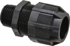 Thomas & Betts - 1/2 to 3/4" Cable Capacity, Liquidtight, Straight Strain Relief Cord Grip - 1/2 NPT Thread, 2-5/32" Long, Nylon - Apex Tool & Supply