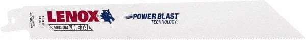 Lenox - 8" Long x 3/4" Thick, Bi-Metal Reciprocating Saw Blade - Tapered Profile, 18 TPI, Toothed Edge, Universal Shank - Apex Tool & Supply