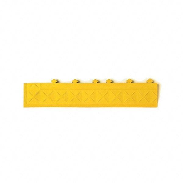 Ergo Advantage - 22" Long x 4" Wide x 1" Thick, Anti-Fatigue Modular Matting Anti-Fatigue Flooring - Male, 1 Interlocking Side, Yellow, For Dry Areas - Apex Tool & Supply