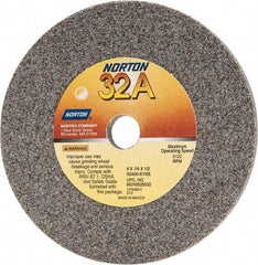 Norton - 60 Grit Aluminum Oxide Type 1 Internal Grinding Wheel - 4" Diam x 1/2" Hole x 1/4" Thick, 8,120 Max RPM, Type 1 Medium Grade, K Hardness, Vitrified Bond - Apex Tool & Supply