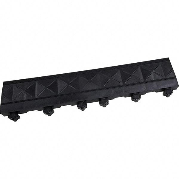 Ergo Advantage - 18" Long x 4" Wide x 1" Thick, Anti-Fatigue Modular Matting Anti-Fatigue Flooring - Male, 1 Interlocking Side, Black, For Dry Areas - Apex Tool & Supply