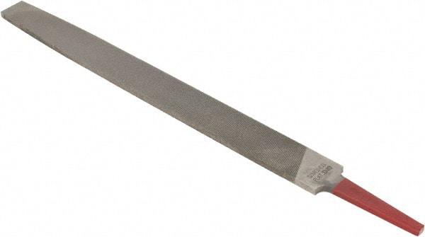 Simonds File - 12" Long, Smooth Cut, Flat American-Pattern File - Double Cut, Tang - Apex Tool & Supply