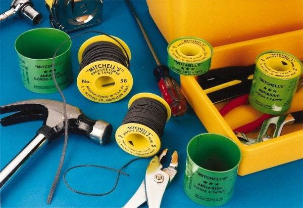 Made in USA - 1/4" Wide, 150 Grit Silicon Carbide Abrasive Tape - 50' Long, Very Fine Grade - Apex Tool & Supply