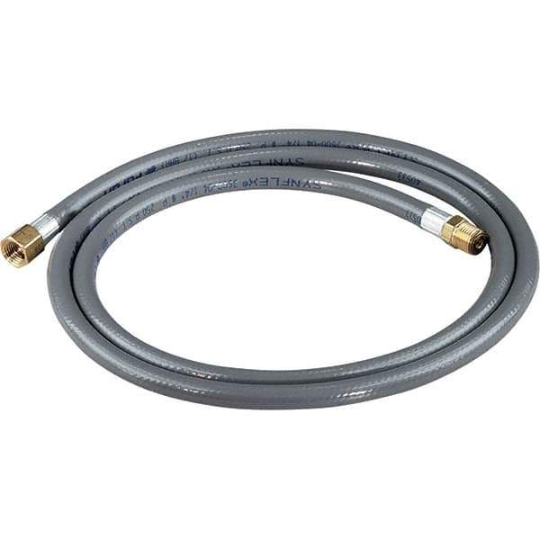Dynabrade - 1/4" ID 5' Long Hose - Female/Male Ends, 90 Working psi, 1/4" Fitting, Gray - Apex Tool & Supply