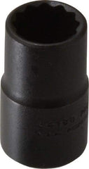 Proto - 9/16", 1/2" Drive, Standard Hand Socket - 12 Points, 1-1/2" OAL, Alloy Steel, Black Finish - Apex Tool & Supply