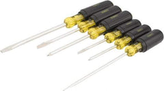 Stanley - 6 Piece Cabinet, Phillips & Slotted Screwdriver Set - Bit Sizes: Philips #1 & #2, Tip Thickness: 3/16, 1/4 & 5/16 - Apex Tool & Supply