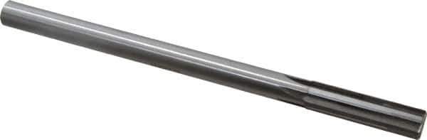 Made in USA - 0.617" Carbide-Tipped 6 Flute Chucking Reamer - Straight Flute, 9/16" Straight Shank, 2-1/4" Flute Length, 9" OAL - Apex Tool & Supply