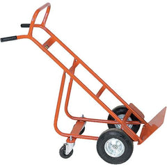 Wesco Industrial Products - 800 Lb Capacity 48" OAH Hand Truck - 8 x 14" Base Plate, Dual Handle, Steel, Semi-Pneumatic Wheels - Apex Tool & Supply