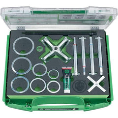 KUKKO - 21 Piece, 5/8 to 3-7/8" Spread, Blind Hole Puller Set - 1 Bolt, 8 Jaws, 6-3/16" Reach - Apex Tool & Supply