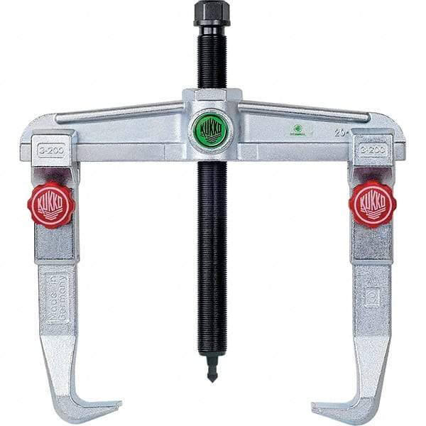 KUKKO - 2 Jaw, 1-1/2" to 9-7/8" Spread, 9 Ton Capacity, Reversible Puller - 7-7/8" Reach, For Bearings, Gears, Discs, Bushings, Seals - Apex Tool & Supply