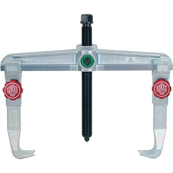 KUKKO - 2 Jaw, 1-1/2" to 13-3/4" Spread, 9 Ton Capacity, Reversible Puller - 7-7/8" Reach, For Bearings, Gears, Discs, Bushings, Seals - Apex Tool & Supply