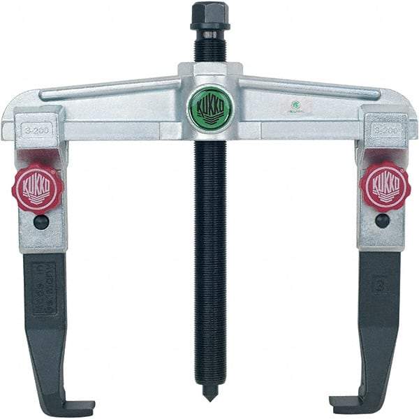 KUKKO - 2 Jaw, 1-1/2" to 9-7/8" Spread, 7-1/2 Ton Capacity, Reversible Puller - 7-7/8" Reach, For Bearings, Gears, Discs, Bushings, Seals - Apex Tool & Supply