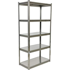 Vestil - 5 Shelf Steel Shelving - 600 Lb Capacity, 18" Wide x 72" High x 36" Deep, Gray - Apex Tool & Supply