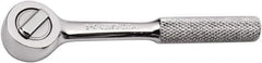 SK - 1/4" Drive Round Head Ratchet - Full Polish Chrome Finish, 4-1/2" OAL, 60 Gear Teeth, Full Polished Knurled Handle, Reversible Head - Apex Tool & Supply