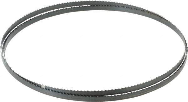 Starrett - 6 TPI, 7' 9-1/2" Long x 3/8" Wide x 0.025" Thick, Welded Band Saw Blade - Carbon Steel, Toothed Edge, Raker Tooth Set, Flexible Back, Contour Cutting - Apex Tool & Supply