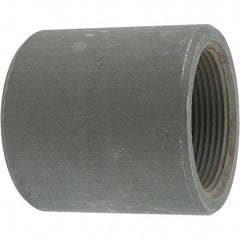 Made in USA - Size 2-1/2", Class 3,000, Forged Carbon Steel Black Pipe Coupling - 3,000 psi, Threaded End Connection - Apex Tool & Supply