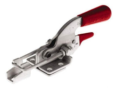 De-Sta-Co - 720 Lb Capacity, Horizontal, U Hook, Flanged Base, Stainless Steel Pull Action Latch Clamp - 1-3/4" Drawing Movement, 6.07" OAL, Threaded U Hook, Straight Handle - Apex Tool & Supply