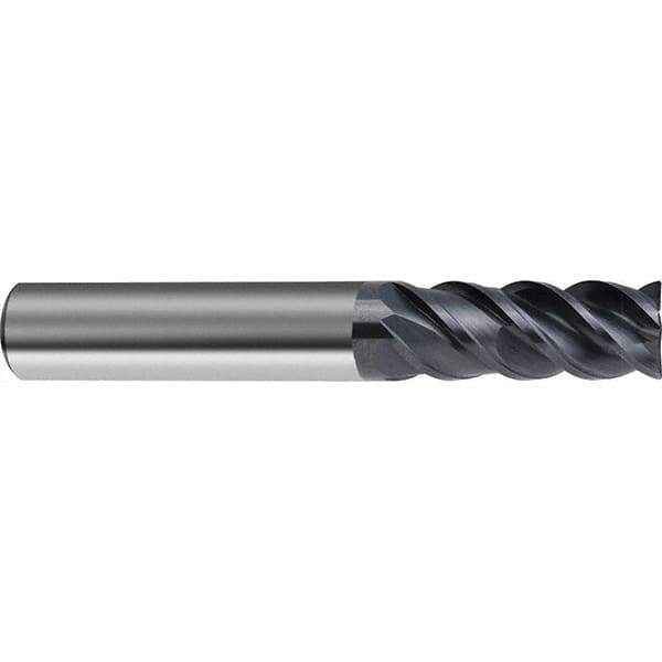 Guhring - 4mm, 4 Flute, Single End, Solid Carbide, Corner Chamfer End Mill - 57mm OAL, 48° Helix, Right Hand Flute, 11mm LOC, Right Hand Cut - Apex Tool & Supply