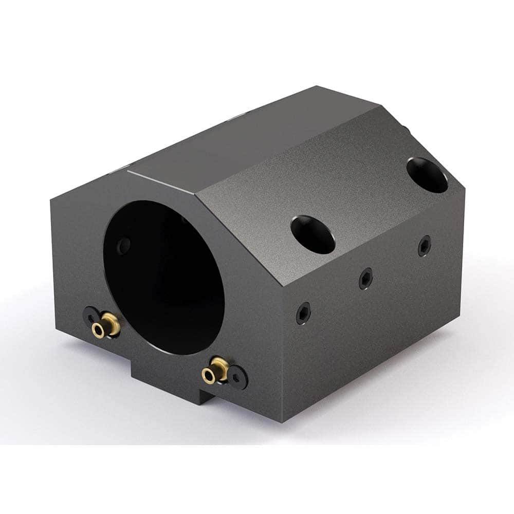 Global CNC Industries - Turret & VDI Tool Holders; Type: Mazak ID Block ; Clamping System: 118mm X 88mm ; Tool Axis: ID ; Through Coolant: No ; Additional Information: 4 Mounting Holes - Exact Industrial Supply