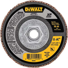 DeWALT - 4-1/2" 40 Grit 5/8-11 Center Hole Type 27 Ceramic Flap Disc - Apex Tool & Supply