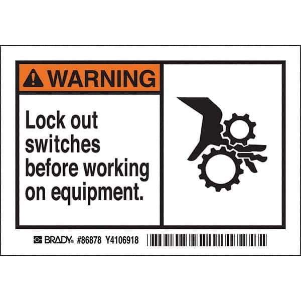 Brady - Safety & Facility Labels Message Type: Accident Prevention Header: WARNING - Apex Tool & Supply
