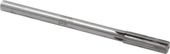 Made in USA - 0.637" Carbide-Tipped 6 Flute Chucking Reamer - Straight Flute, 9/16" Straight Shank, 2-1/4" Flute Length, 9" OAL - Apex Tool & Supply